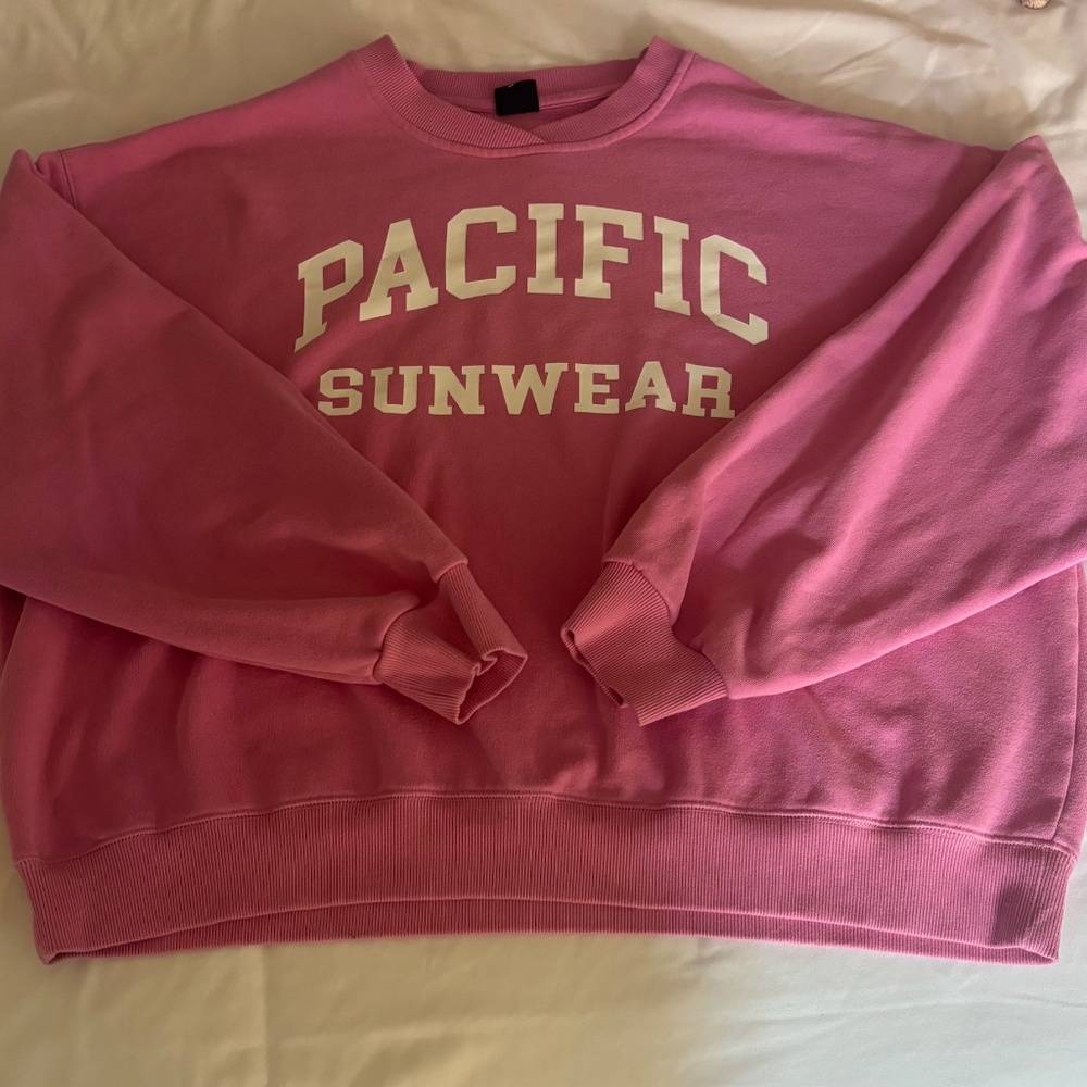 Pacsun Pacific Sunwear Oversized Pink Crewneck Sweatshirt - Picture 2 of 4